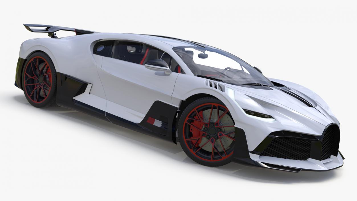 Luxury Car White Rigged for Cinema 4D 3D