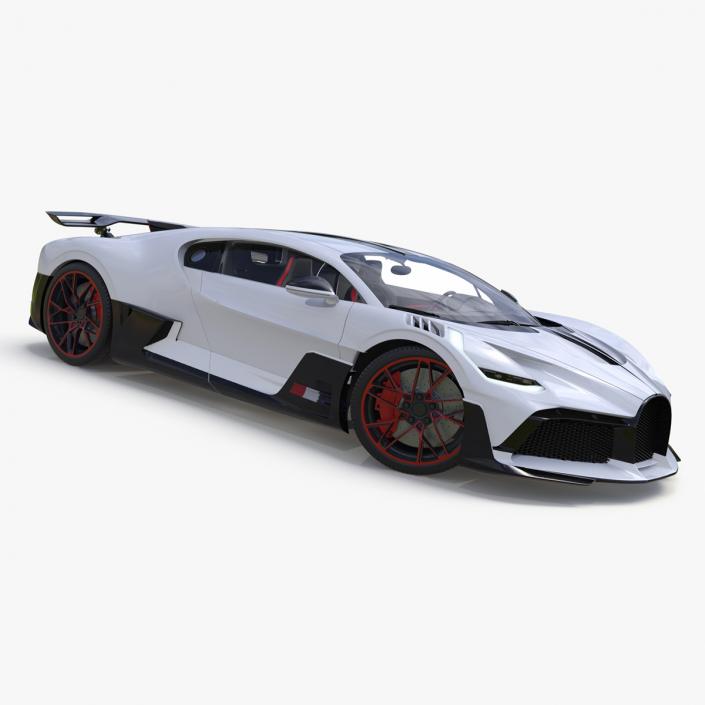 Luxury Car White Rigged for Cinema 4D 3D