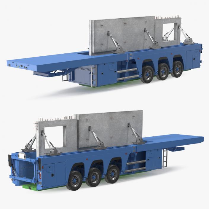 Concrete Panel Semi Trailer Loaded 3D model