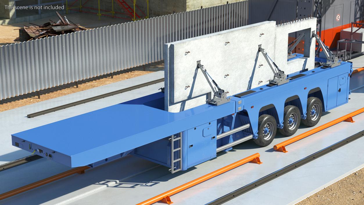 Concrete Panel Semi Trailer Loaded 3D model