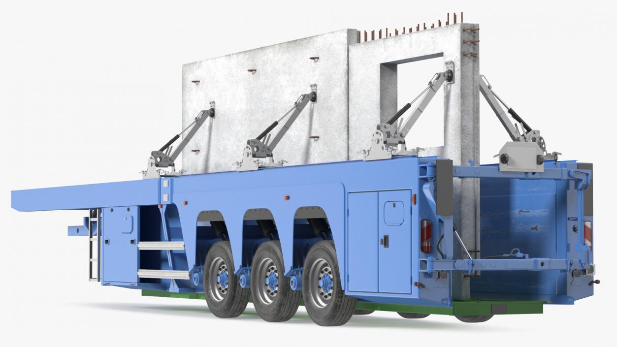 Concrete Panel Semi Trailer Loaded 3D model