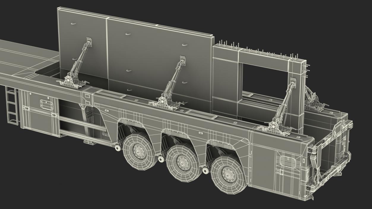 Concrete Panel Semi Trailer Loaded 3D model