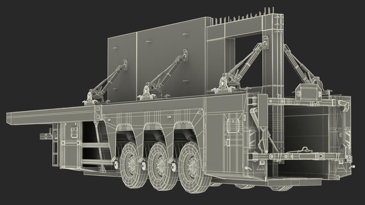 Concrete Panel Semi Trailer Loaded 3D model