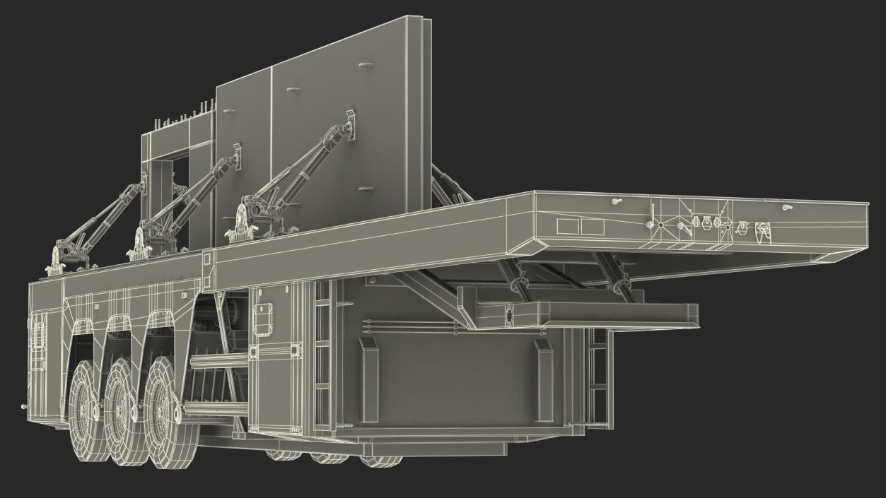 Concrete Panel Semi Trailer Loaded 3D model