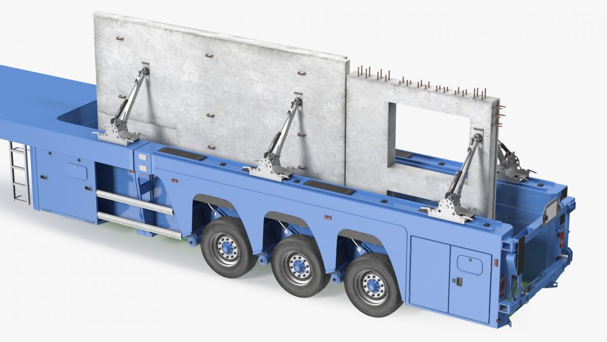 Concrete Panel Semi Trailer Loaded 3D model