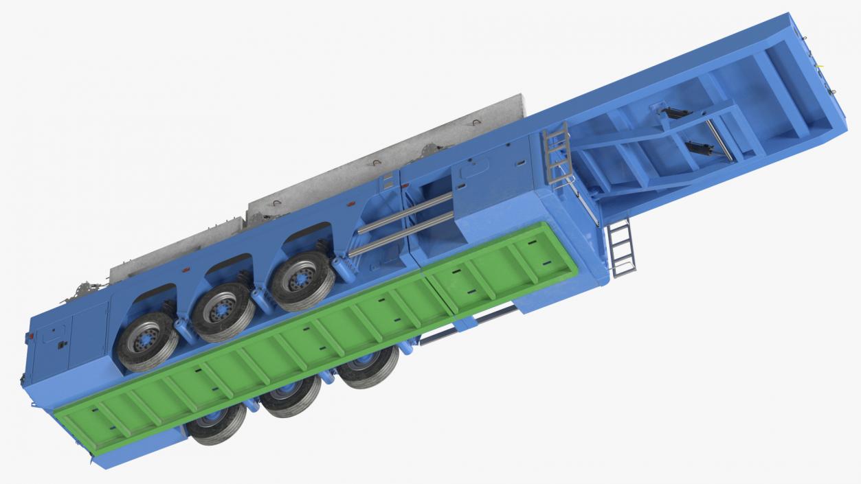 Concrete Panel Semi Trailer Loaded 3D model