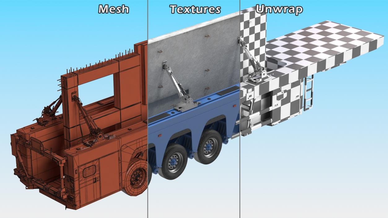 Concrete Panel Semi Trailer Loaded 3D model