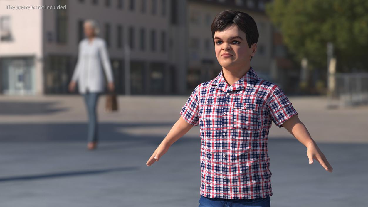 Dwarf Man Wearing Casual Clothes A-pose 3D model