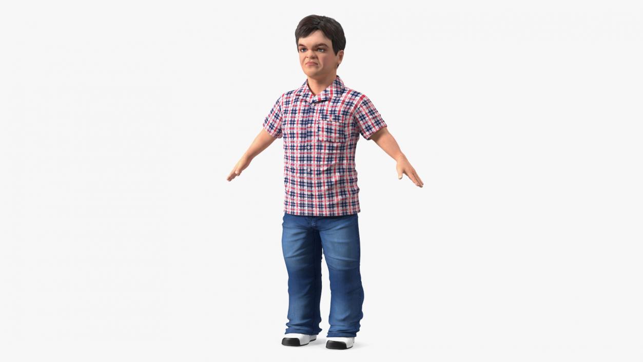 Dwarf Man Wearing Casual Clothes A-pose 3D model