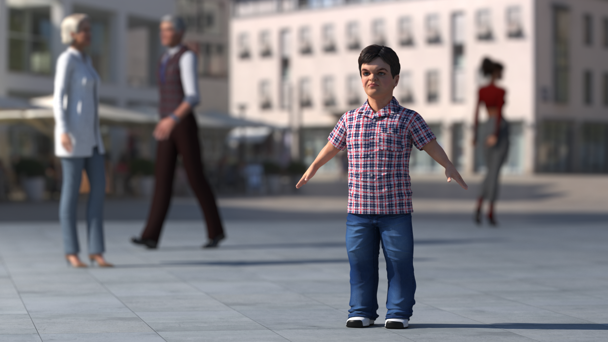 Dwarf Man Wearing Casual Clothes A-pose 3D model