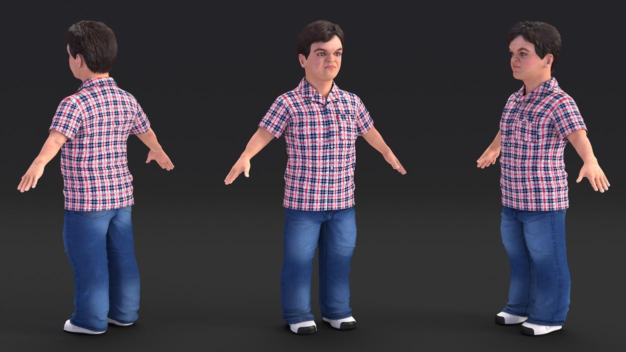 Dwarf Man Wearing Casual Clothes A-pose 3D model