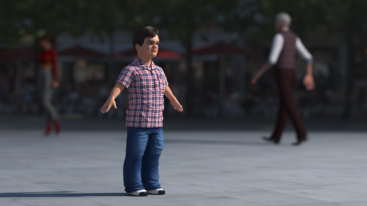 Dwarf Man Wearing Casual Clothes A-pose 3D model