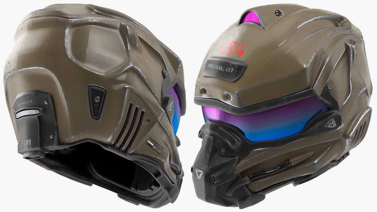 3D Sci Fi Futuristic Military Helmet model