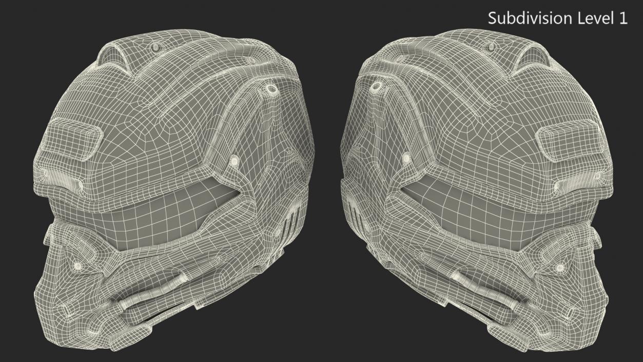 3D Sci Fi Futuristic Military Helmet model