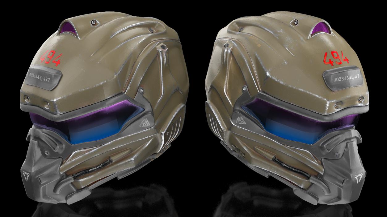 3D Sci Fi Futuristic Military Helmet model