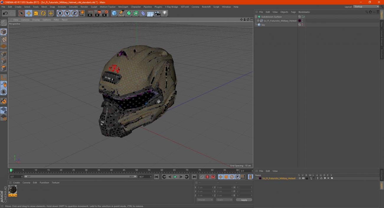 3D Sci Fi Futuristic Military Helmet model