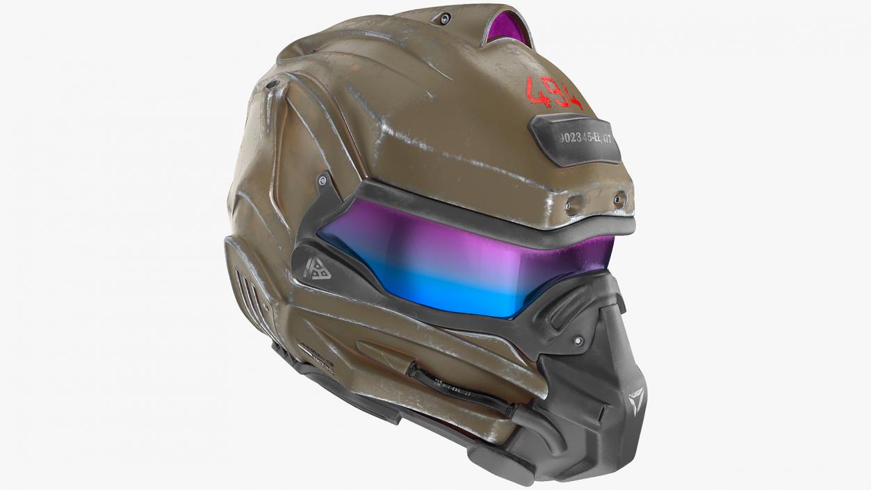 3D Sci Fi Futuristic Military Helmet model