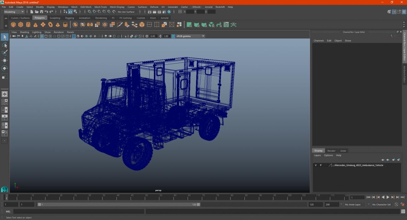 3D Mercedes Unimog 4023 Ambulance Vehicle model