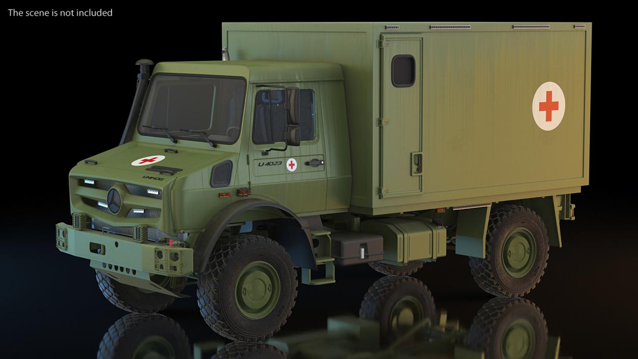 3D Mercedes Unimog 4023 Ambulance Vehicle model