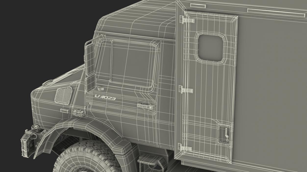 3D Mercedes Unimog 4023 Ambulance Vehicle model