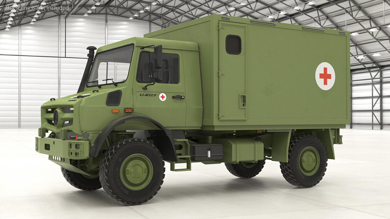 3D Mercedes Unimog 4023 Ambulance Vehicle model