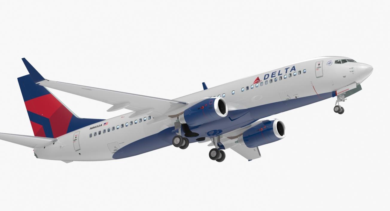 Boeing 737-800 with Interior Delta Air Lines 3D model