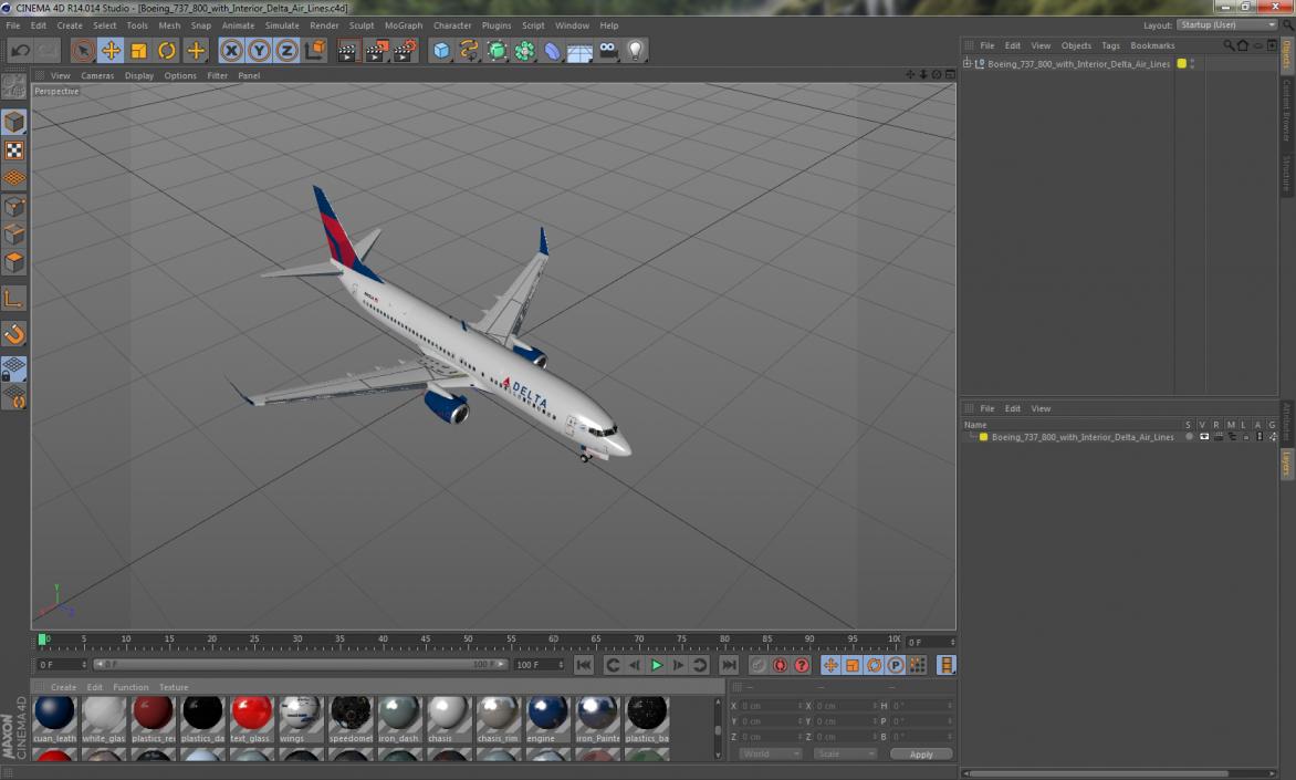 Boeing 737-800 with Interior Delta Air Lines 3D model