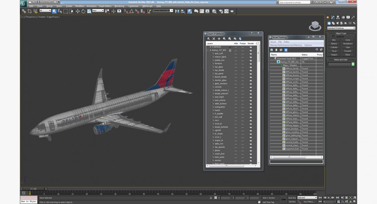 Boeing 737-800 with Interior Delta Air Lines 3D model