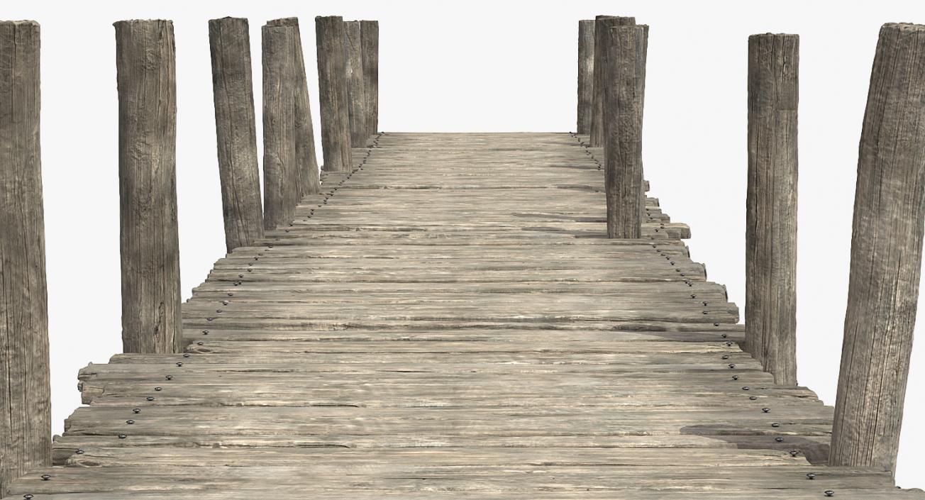 3D Wooden Old Pier with Gondola model