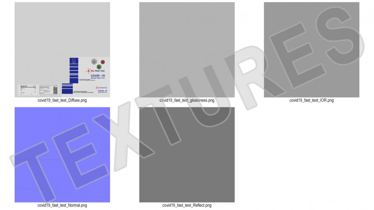 3D model COVID 19 Rapid Diagnostic Test Pack