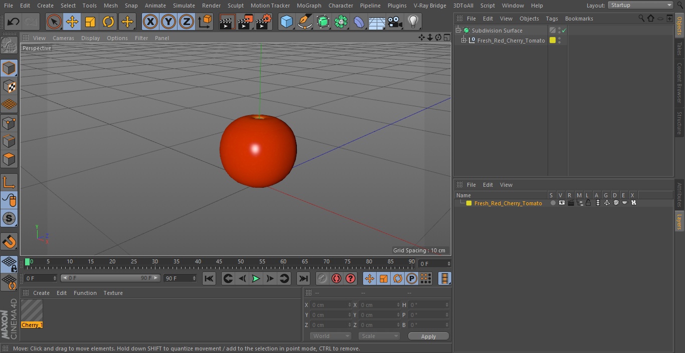 3D Fresh Red Cherry Tomato model