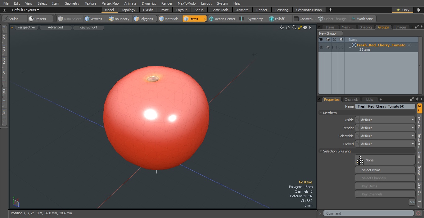 3D Fresh Red Cherry Tomato model