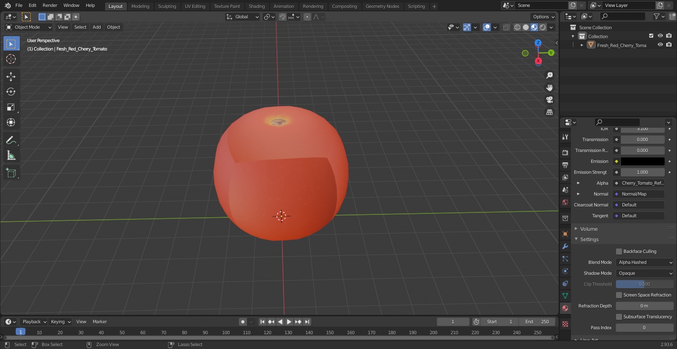 3D Fresh Red Cherry Tomato model