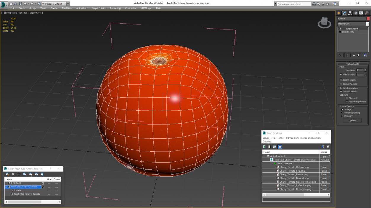 3D Fresh Red Cherry Tomato model