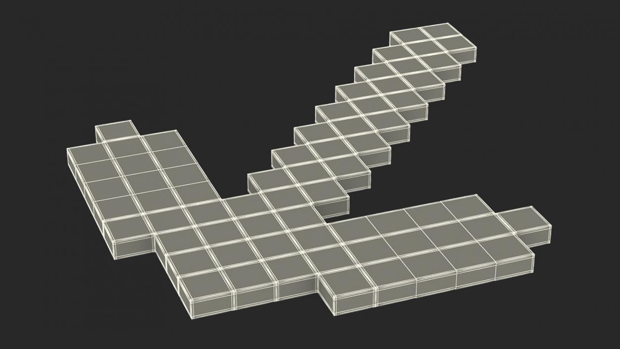 3D Minecraft Stone Pickaxe model