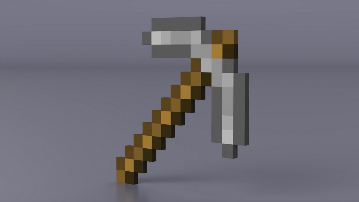 3D Minecraft Stone Pickaxe model