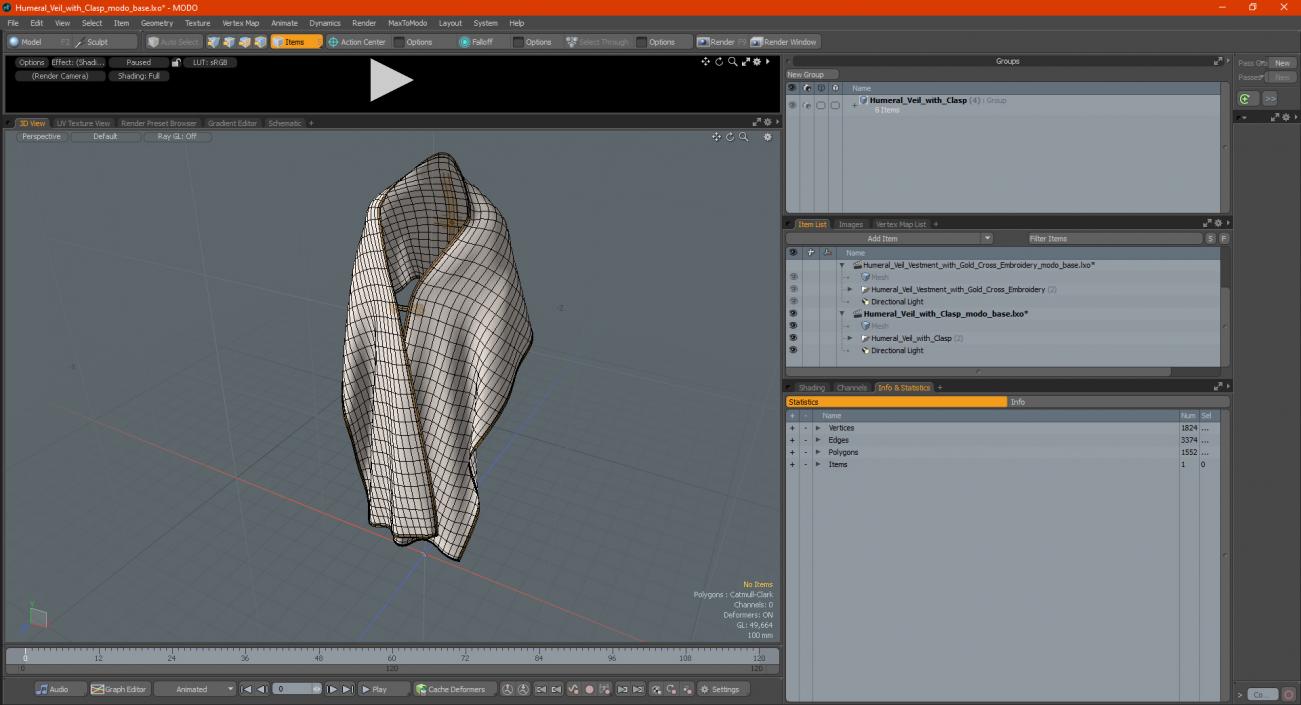 3D Humeral Veil with Clasp model