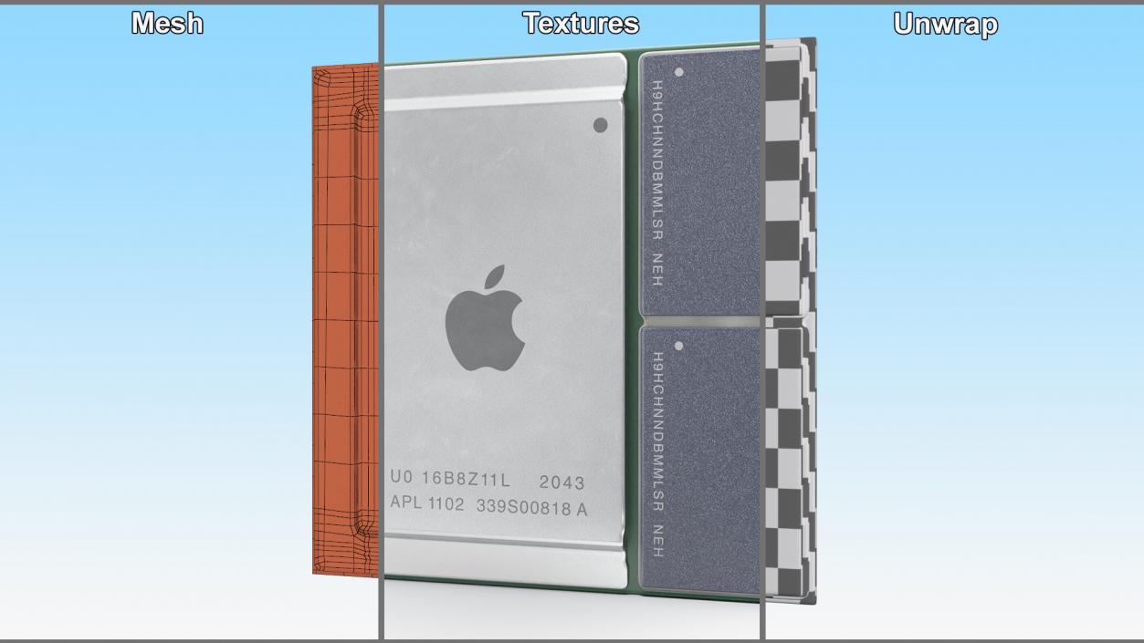 3D model Apple M1 Series Chip