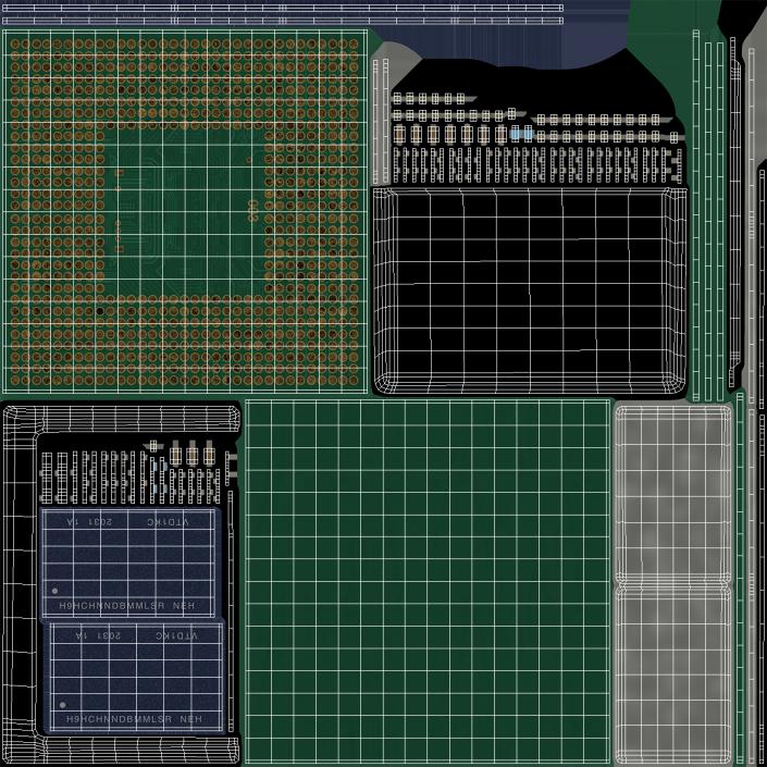 3D model Apple M1 Series Chip