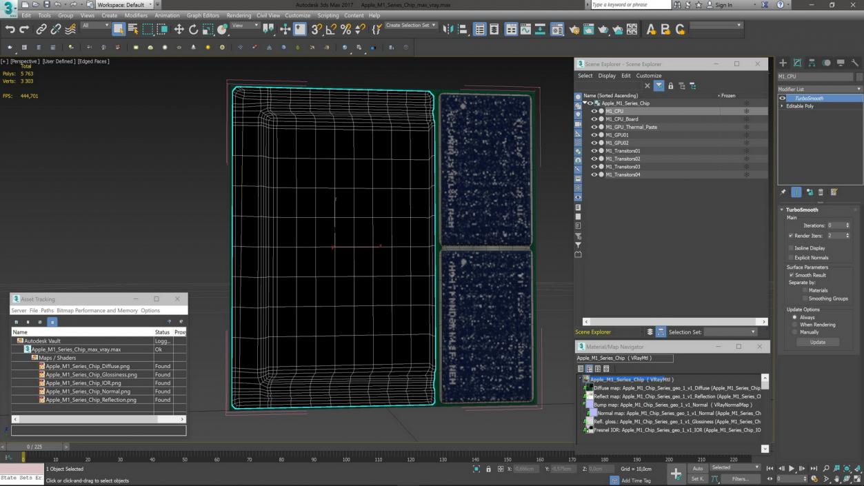 3D model Apple M1 Series Chip