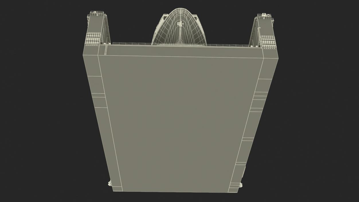 3D model Large Ship in Floating Drydock