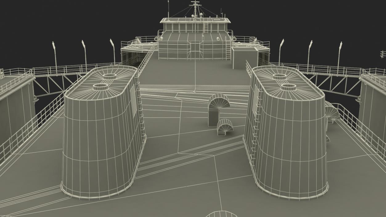 3D model Large Ship in Floating Drydock