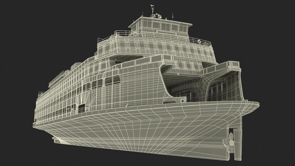 3D model Large Ship in Floating Drydock