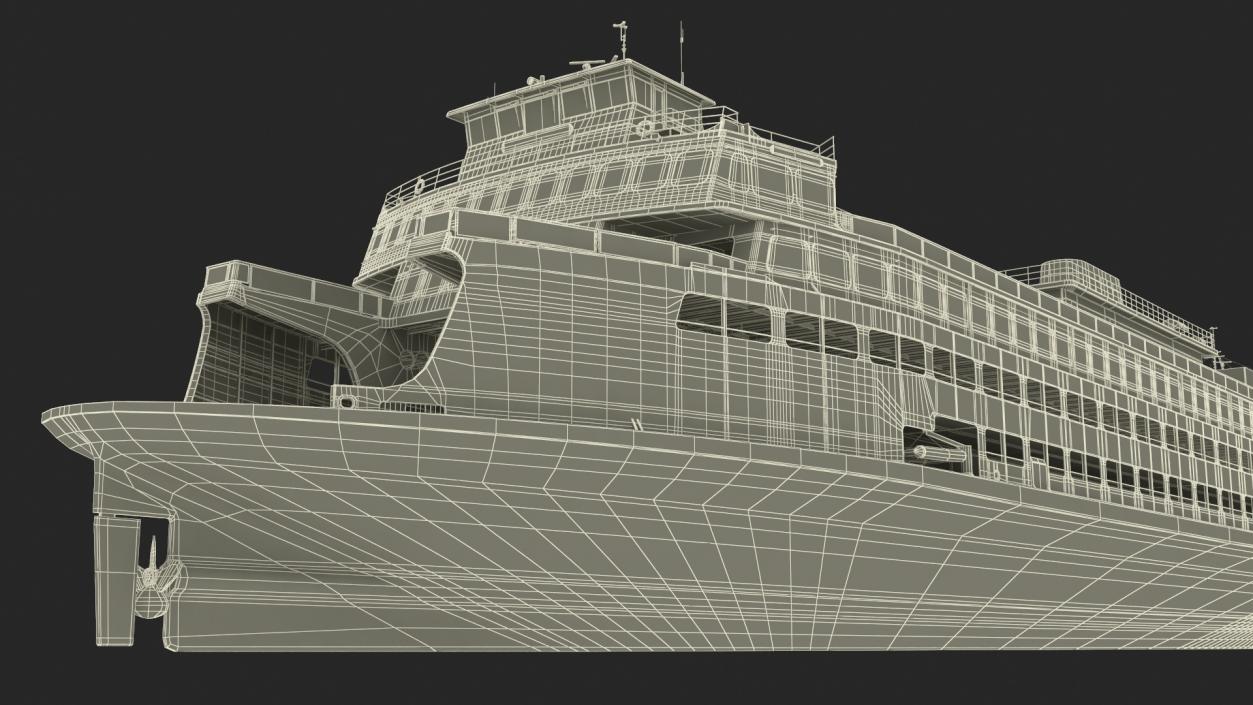 3D model Large Ship in Floating Drydock