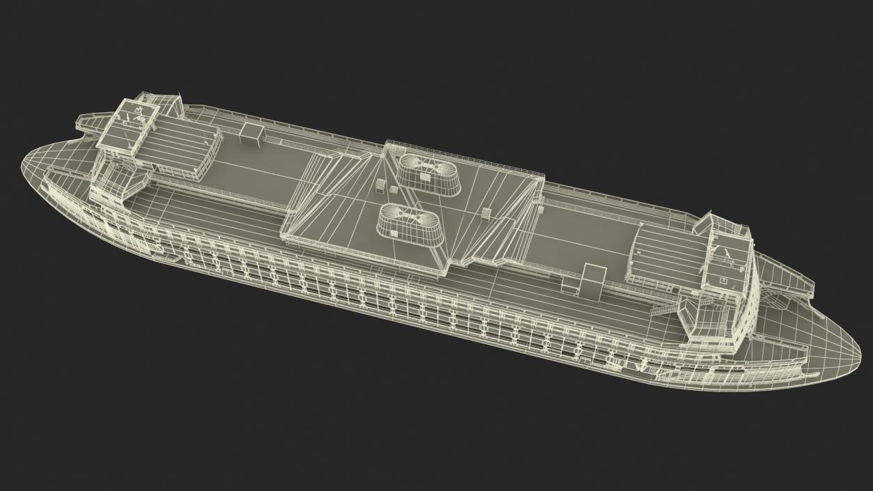 3D model Large Ship in Floating Drydock