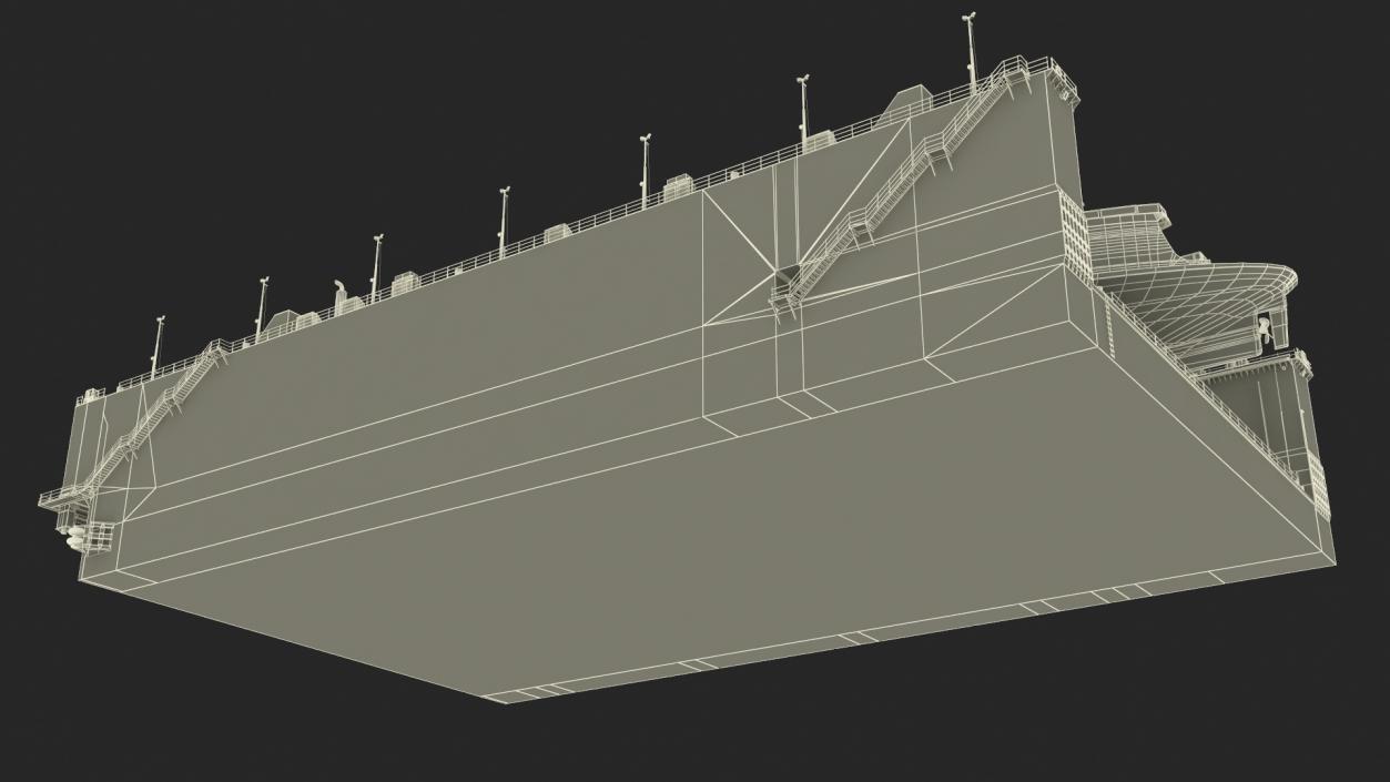 3D model Large Ship in Floating Drydock