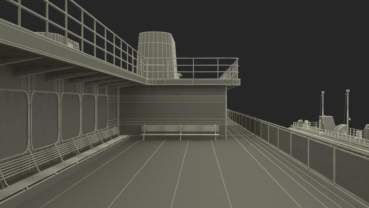 3D model Large Ship in Floating Drydock