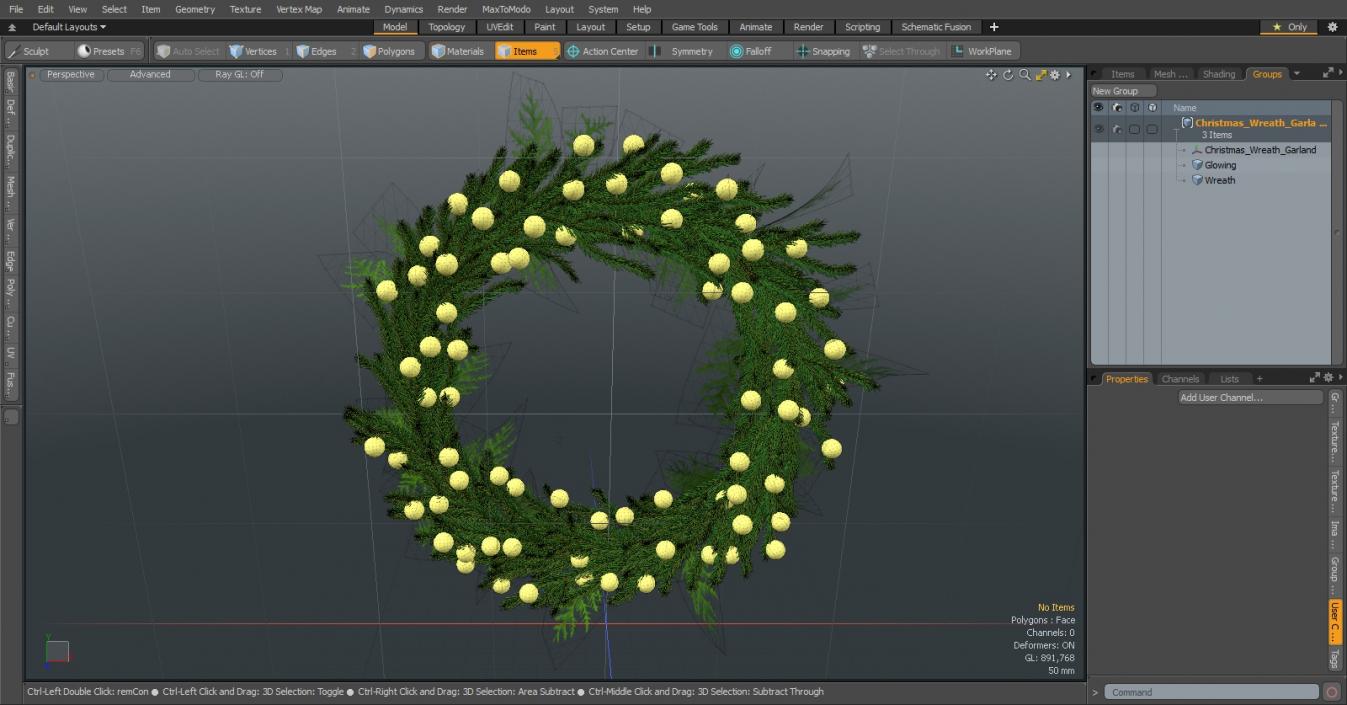 Christmas Wreath Garland 3D model