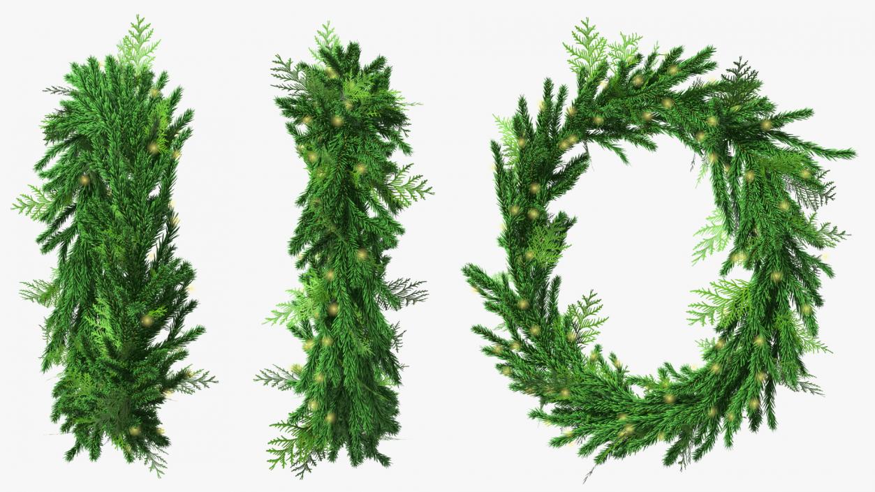 Christmas Wreath Garland 3D model