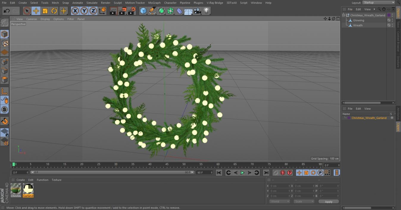 Christmas Wreath Garland 3D model